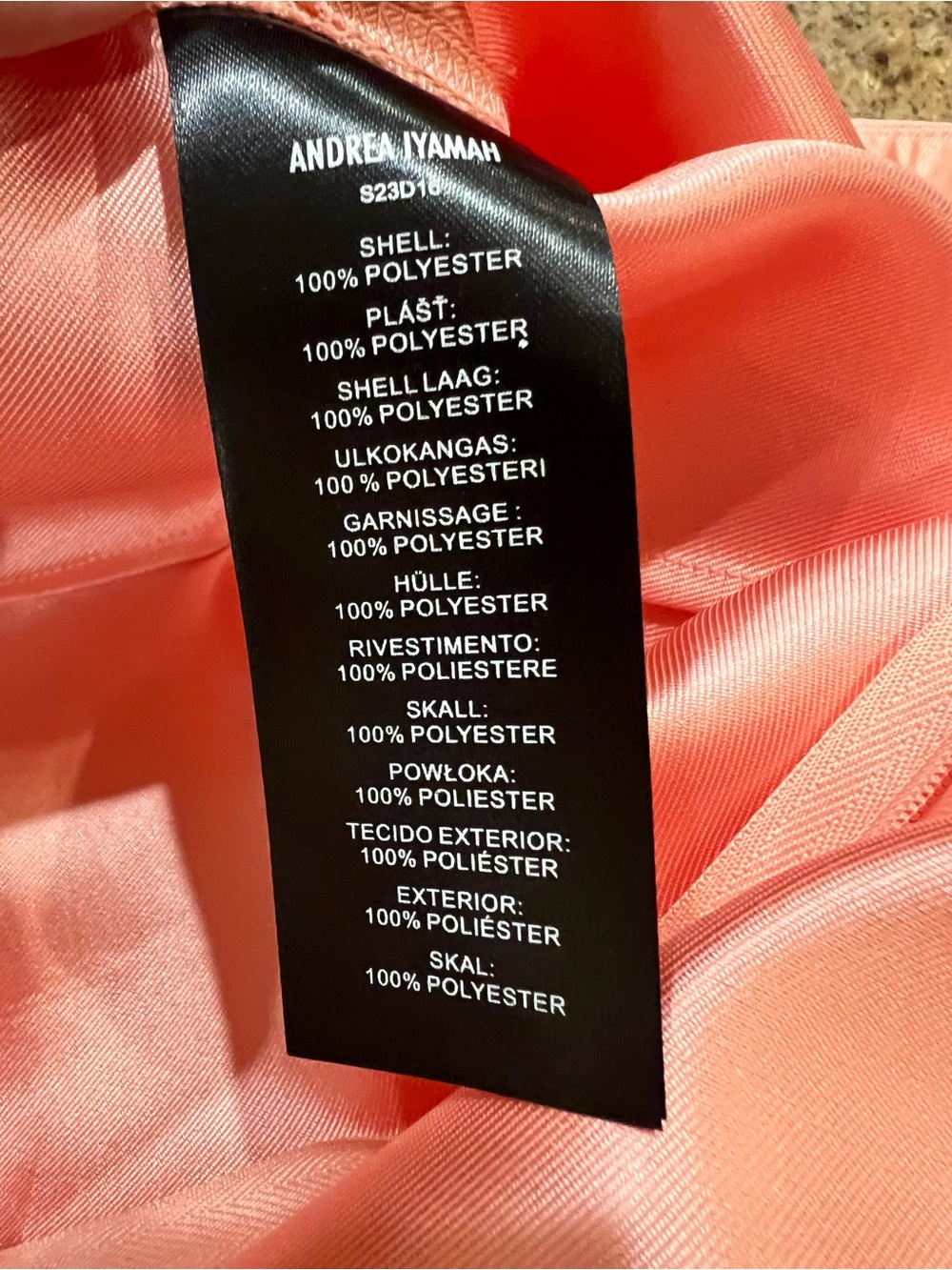 Andrea Iyamah Vasi Top Peach Satin Long Overlay Tunic Size L US 10 NWT - Picture 11 of 12